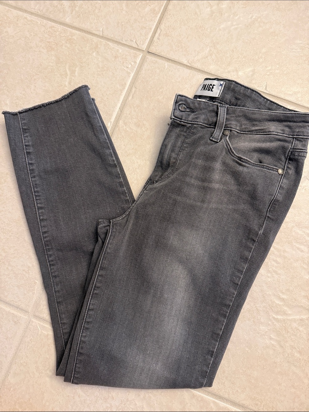 PAIGE Charcoal Gray Skinny Jeans